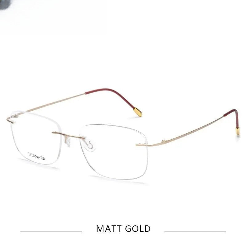 Unisex Square Rimless Titanium Prescription Glasses Kr6010 — view 5 | Rx Spectacle