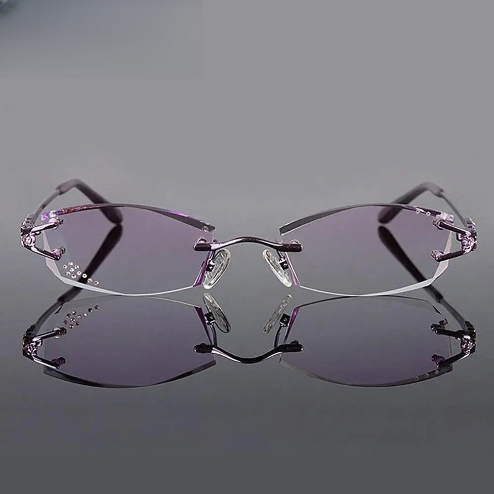 Women's Square Rimless Titanium Prescription Glasses 1006 — view 7 | Rx Spectacle