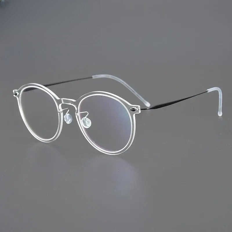 Unisex Round Full Rim Titanium Prescription Glasses Gxyj955 — view 3 | Rx Spectacle