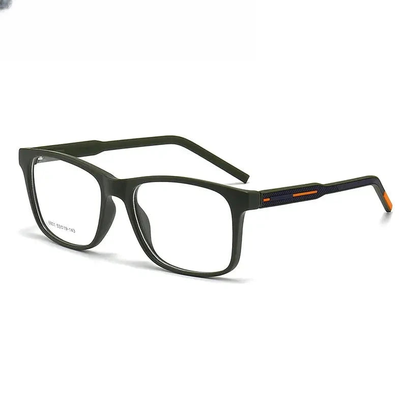 Men's Square Full Rim Titanium Prescription Glasses 616801 — view 7 | Rx Spectacle