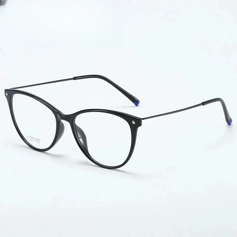Women's Cat Eye Full Rim Titanium Prescription Glasses 882251 — view 6 | Rx Spectacle