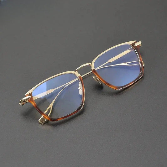 Unisex Square Full Rim Titanium Prescription Glasses 24015 — view 1 | Rx Spectacle