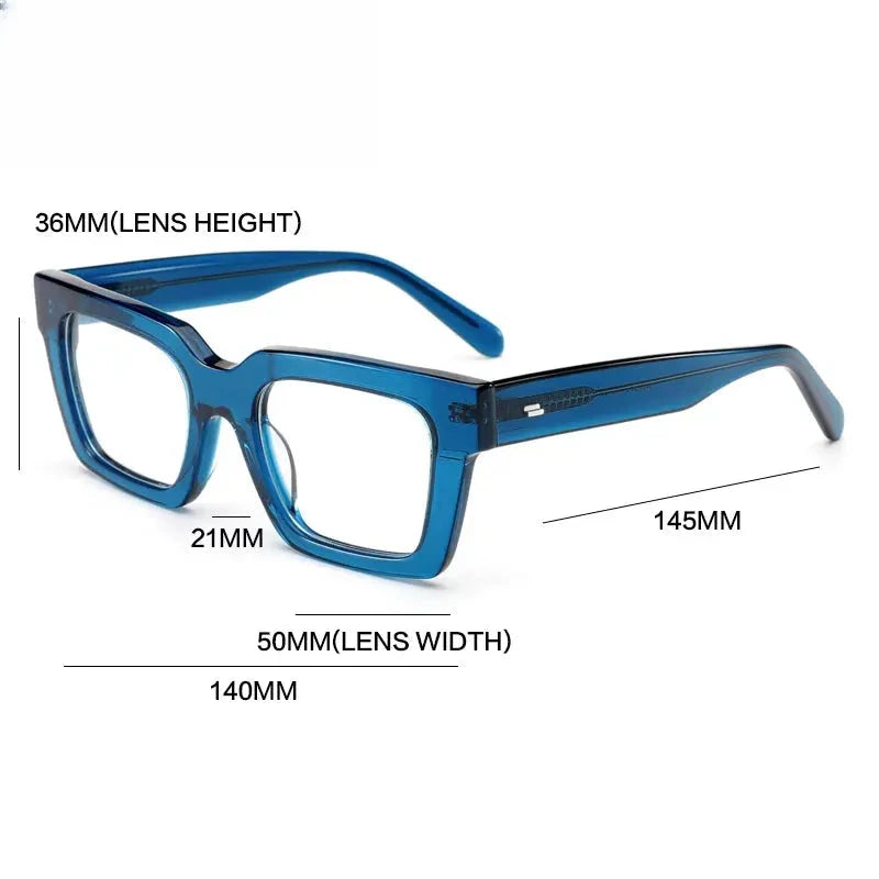 Unisex Square Full Rim Acetate Prescription Glasses Gxyj-1181 — view 5 | Rx Spectacle