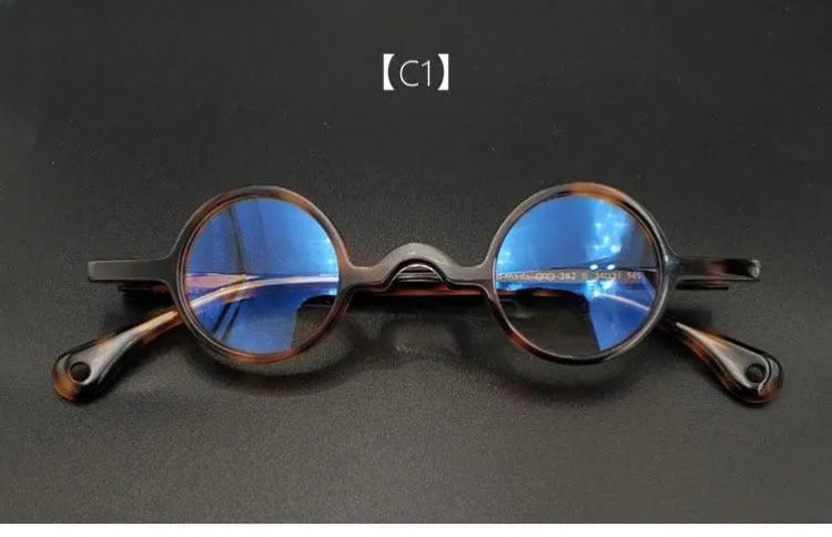 Unisex Round Full Rim Acetate Prescription Glasses 34mm — view 2 | Rx Spectacle