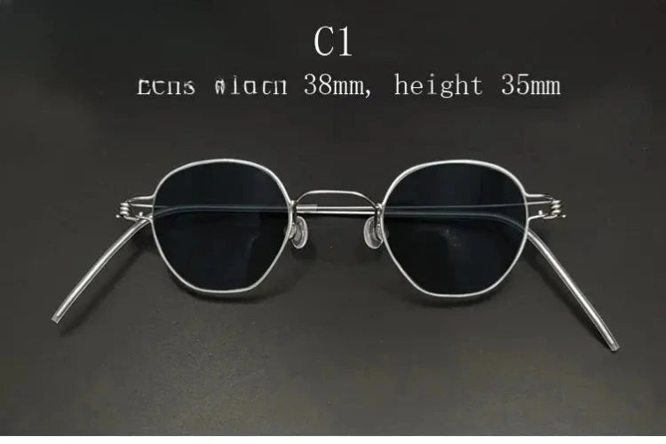 Unisex Polygon Full Rim Stainless Steel Prescription Glasses Y13840 — view 15 | Rx Spectacle
