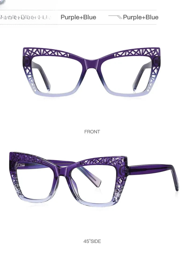 Women's Cat Eye Full Rim Plastic Reading Glasses Pfd2184 — view 19 | Rx Spectacle
