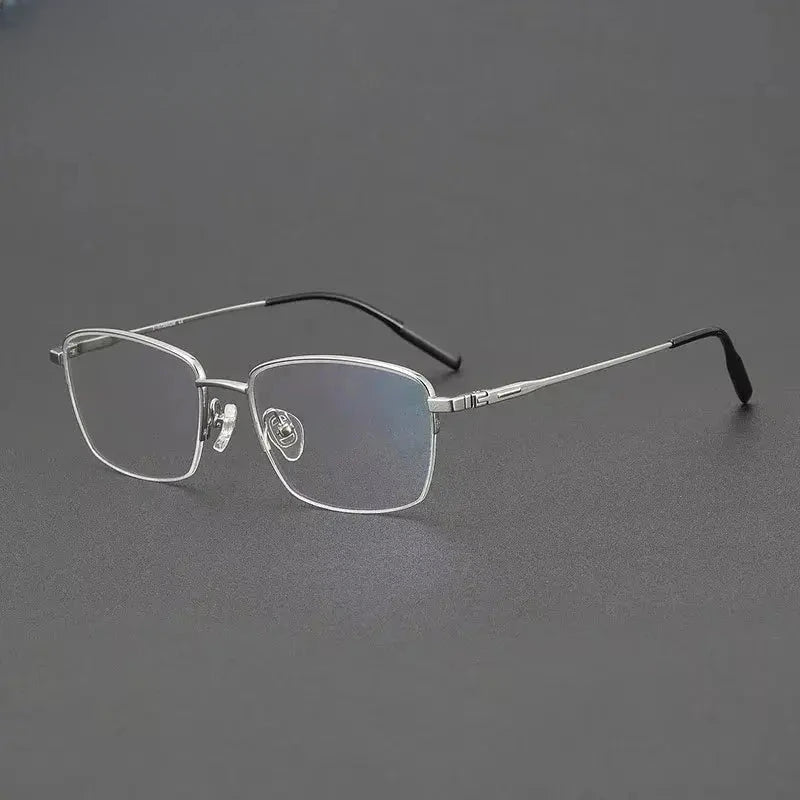 Men's Polygon Semi-Rimless Titanium Prescription Glasses 781055 — view 1 | Rx Spectacle