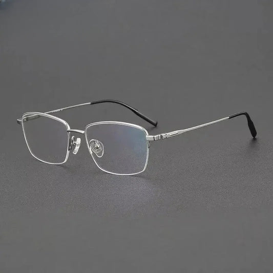 Men's Polygon Semi-Rimless Titanium Prescription Glasses 781055 — view 1 | Rx Spectacle