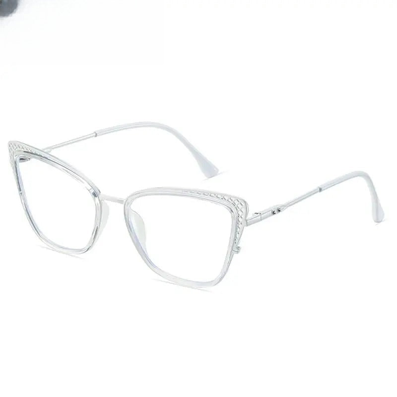 Women's Cat Eye Full Rim Titanium Prescription Glasses 1525 — view 3 | Rx Spectacle