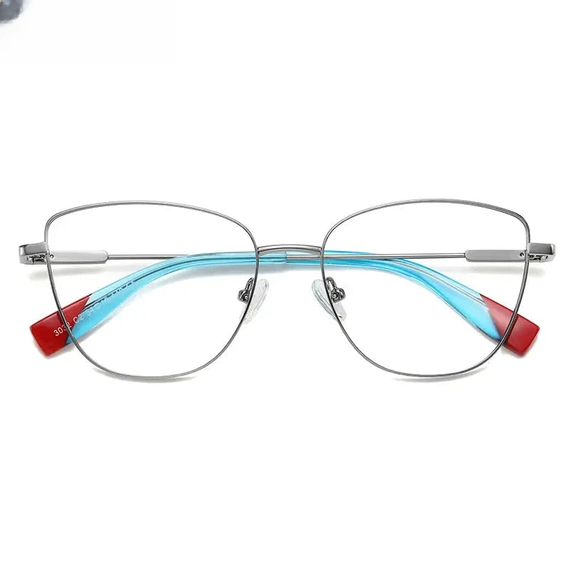 Women's Cat Eye Full Rim Alloy Reading Glasses 3032 — view 6 | Rx Spectacle