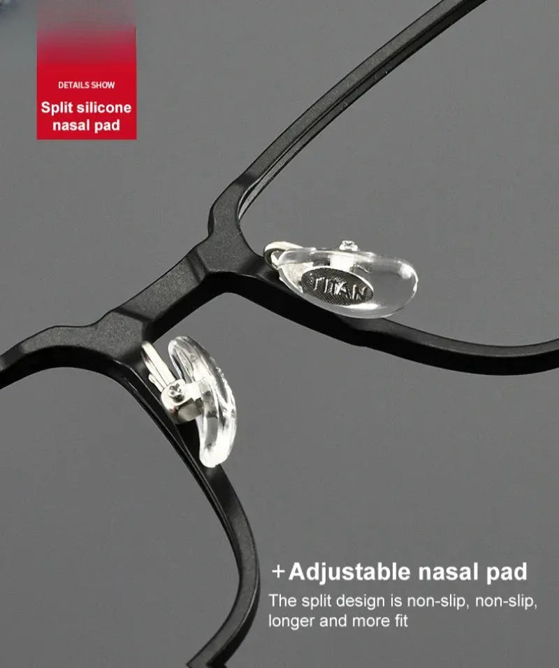 Men's Square Full Rim Titanium Reading Glasses 49306 — view 3 | Rx Spectacle