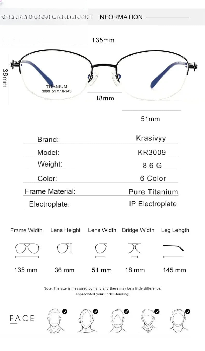 Women's Oval Semi-Rimless Titanium Prescription Glasses 33009 — view 2 | Rx Spectacle