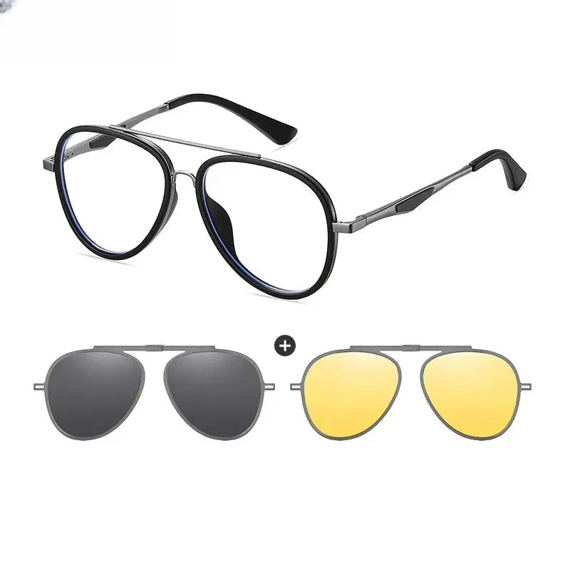 Women's Oval Full Rim Stainless Steel Clip-On Prescription Glasses 77052 — view 3 | Rx Spectacle