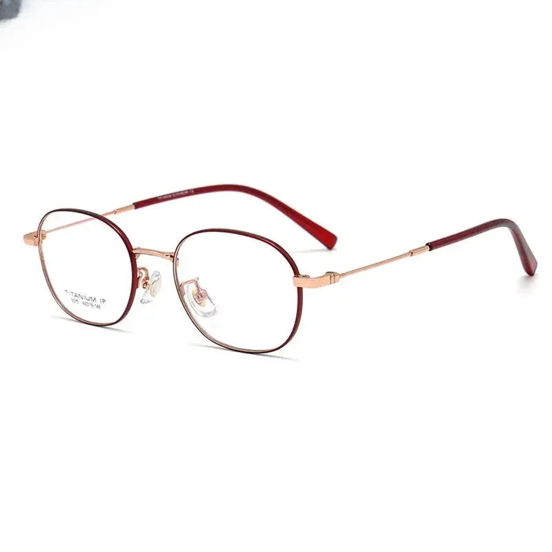 Women's Oval Full Rim Titanium Prescription Glasses 85515 — view 3 | Rx Spectacle