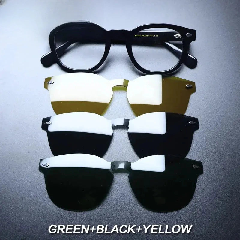 Unisex Round Full Rim Acetate Clip-On Prescription Glasses 1237 — view 13 | Rx Spectacle
