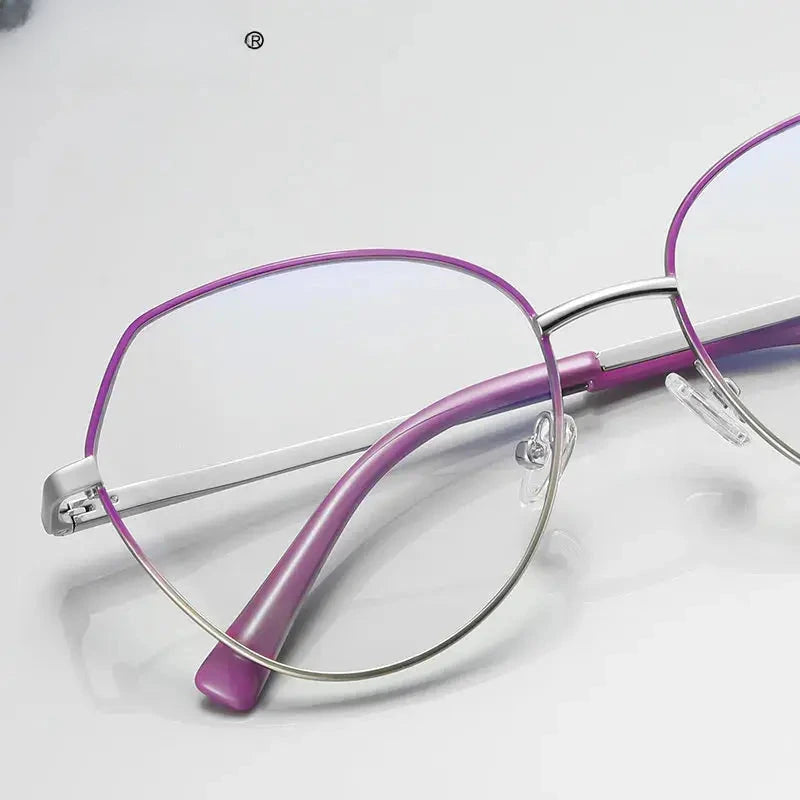 Women's Oval Full Rim Stainless Steel Reading Glasses 3095 — view 2 | Rx Spectacle