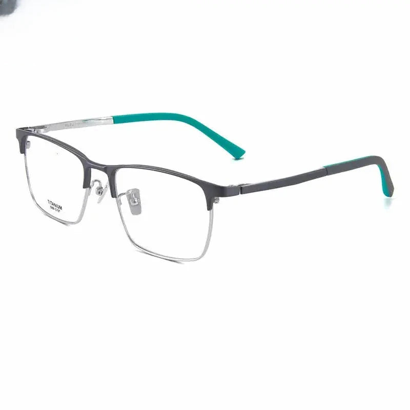 Men's Square Full Rim Titanium Prescription Glasses 886909 — view 5 | Rx Spectacle