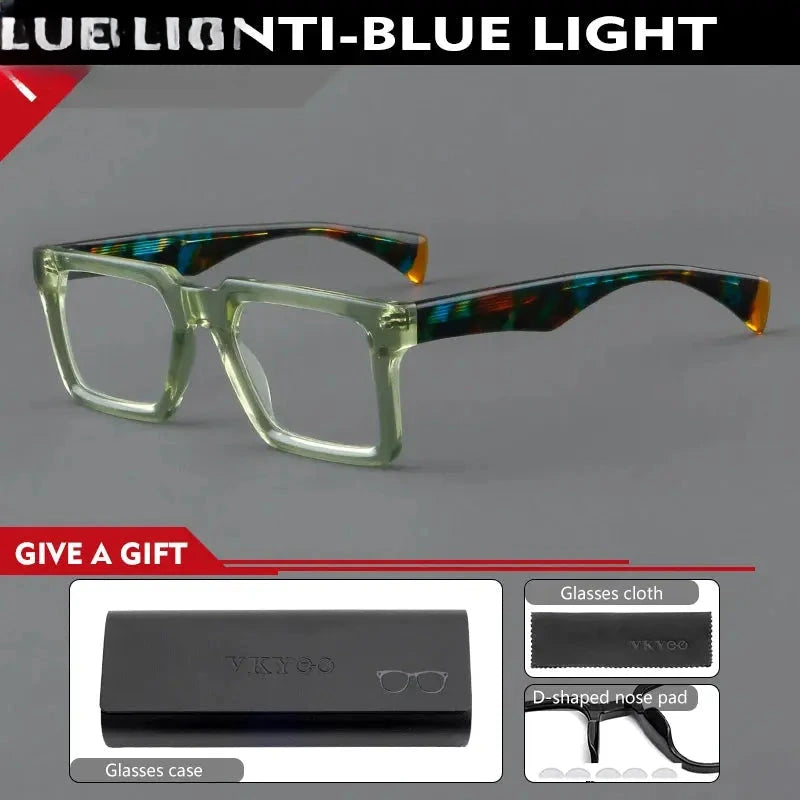 Women's Square Full Rim Titanium Reading Glasses 25005 — view 4 | Rx Spectacle