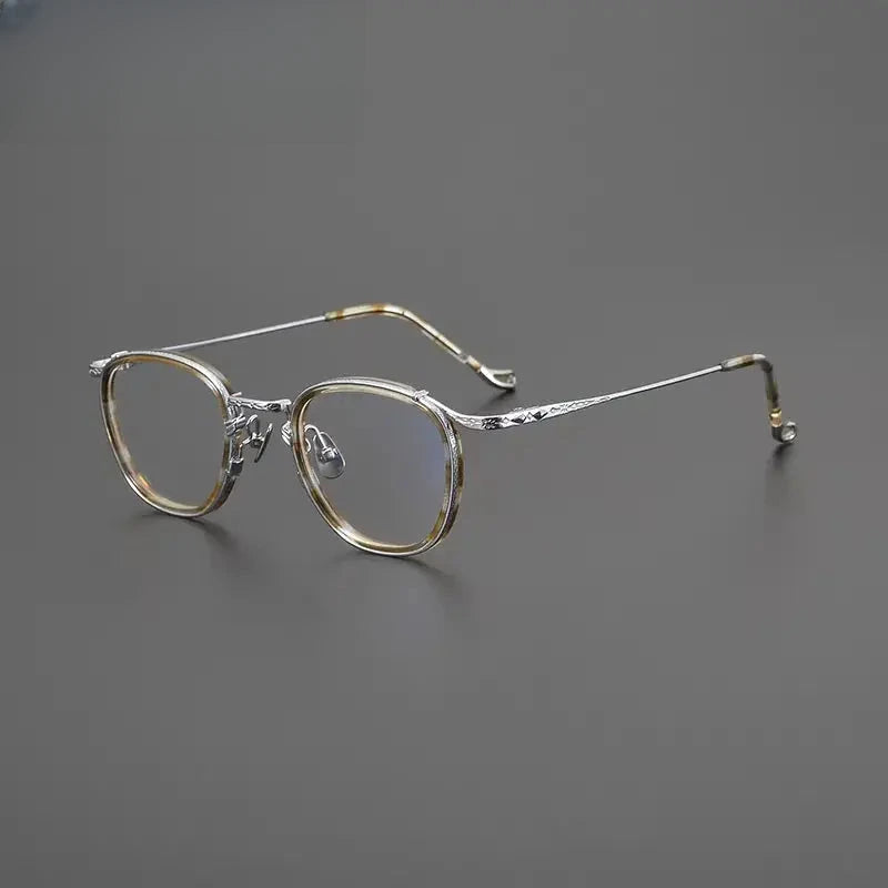 Unisex Square Full Rim Titanium Prescription Glasses 778416 — view 4 | Rx Spectacle