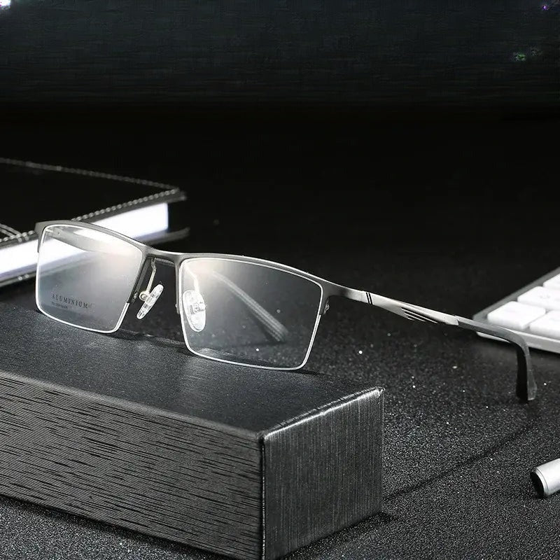 Women's Rectangular Semi-Rimless Titanium Prescription Glasses 900100 — view 1 | Rx Spectacle