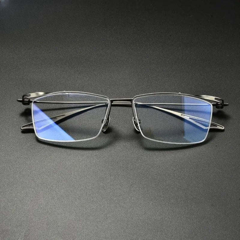 Unisex Square Semi-Rimless Titanium Prescription Glasses Gxyj936 — view 7 | Rx Spectacle