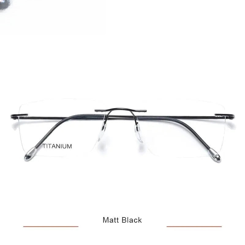Unisex Square Rimless Titanium Prescription Glasses Kr16011 — view 6 | Rx Spectacle
