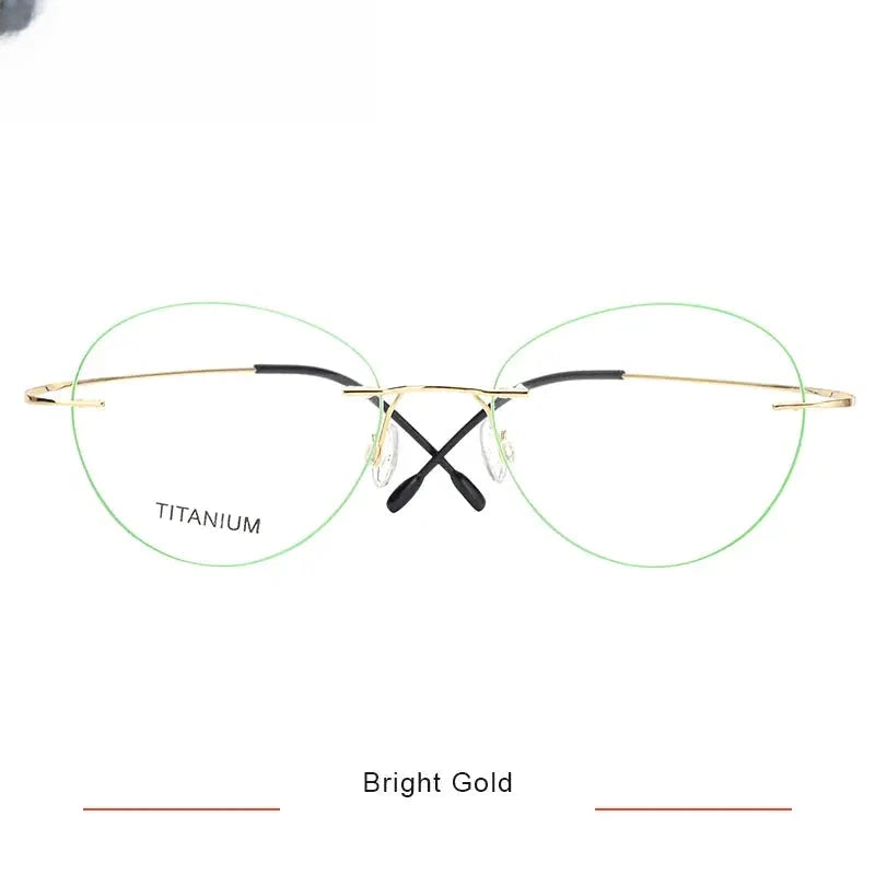 Unisex Oval Rimless Titanium Prescription Glasses 36019 — view 7 | Rx Spectacle