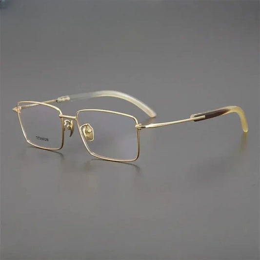 Men's Square Full Rim Titanium Prescription Glasses 612301 — view 1 | Rx Spectacle