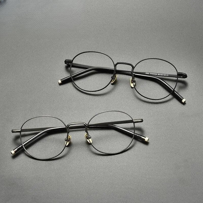 Unisex Round Full Rim Titanium Prescription Glasses Gxyj849 — view 8 | Rx Spectacle