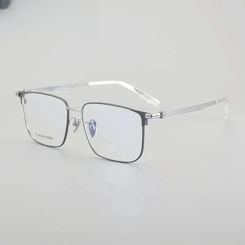 Men's Square Full Rim Titanium Prescription Glasses 966024 — view 6 | Rx Spectacle
