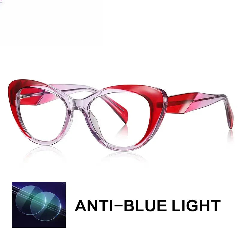 Women's Cat Eye Full Rim Titanium Reading Glasses Gx2165 — view 4 | Rx Spectacle
