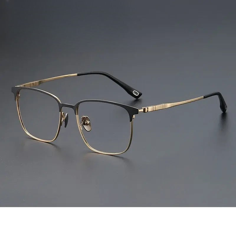Unisex Square Full Rim Titanium Oversized Prescription Glasses 770806 — view 1 | Rx Spectacle