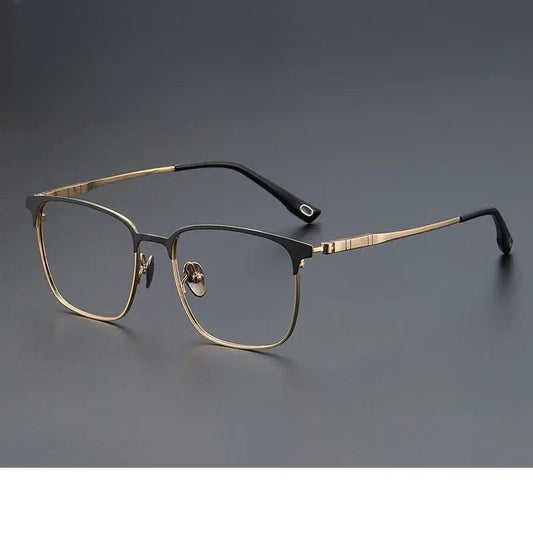 Unisex Square Full Rim Titanium Oversized Prescription Glasses 770806 — view 1 | Rx Spectacle