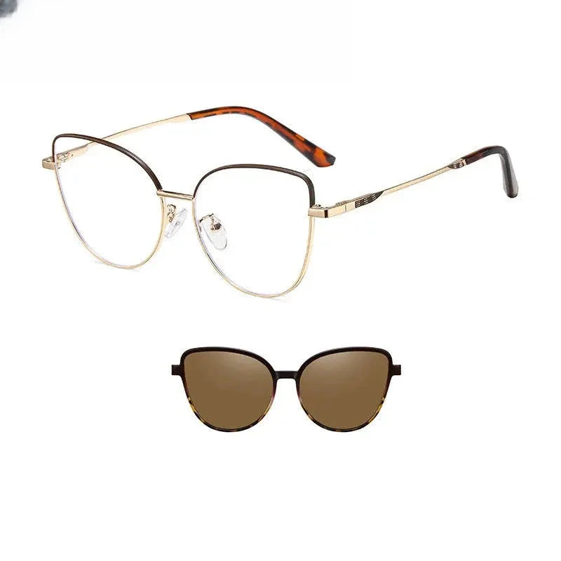 Women's Cat Eye Full Rim Stainless Steel Prescription Glasses 617102 — view 5 | Rx Spectacle