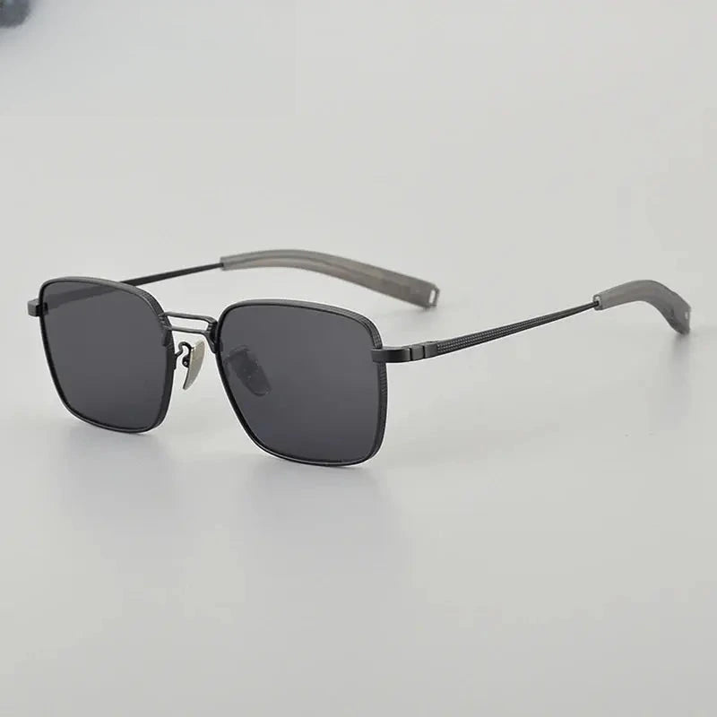 Unisex Square Full Rim Titanium Double Bridge Prescription Glasses 408827 — view 6 | Rx Spectacle