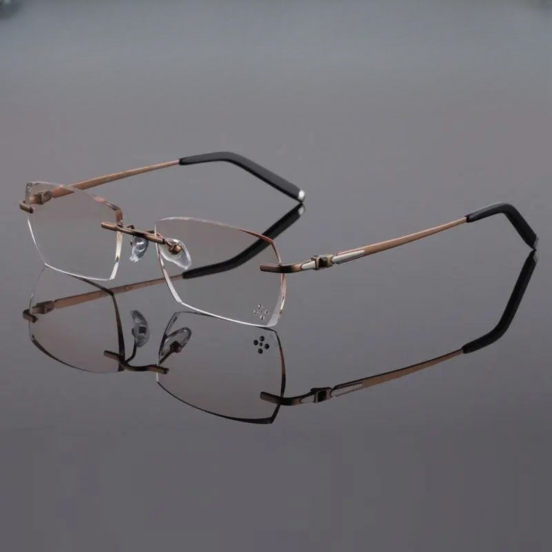 Men's Rimless Titanium Prescription Glasses 611 — view 1 | Rx Spectacle