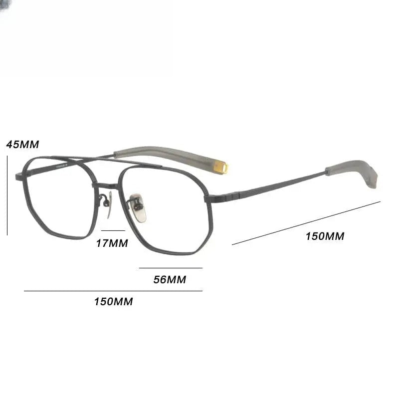 Unisex Round Full Rim Titanium Double Bridge Prescription Glasses Gxyj900 — view 8 | Rx Spectacle