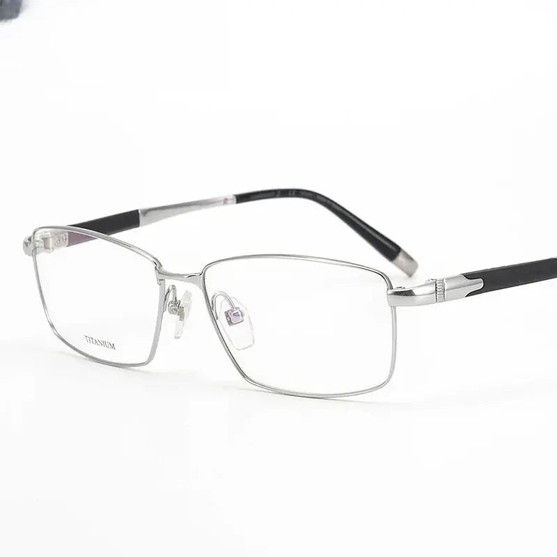 Men's Square Full Rim Titanium Prescription Glasses 27008 — view 1 | Rx Spectacle