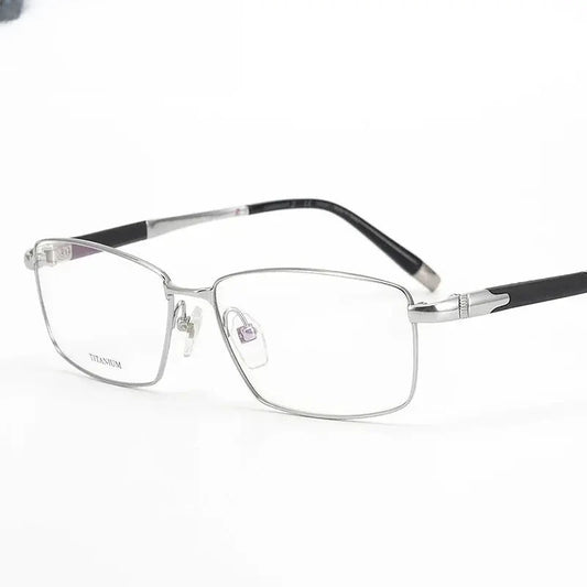 Men's Square Full Rim Titanium Prescription Glasses 27008 — view 1 | Rx Spectacle