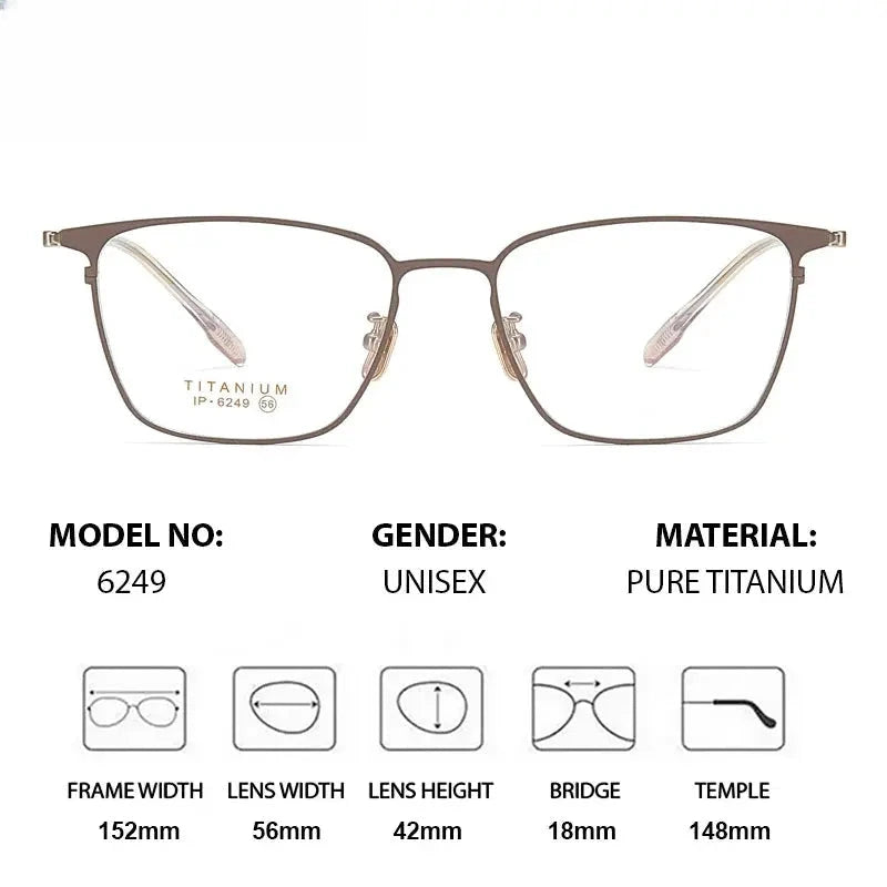 Men's Square Full Rim Titanium Oversized Prescription Glasses 406249 — view 2 | Rx Spectacle