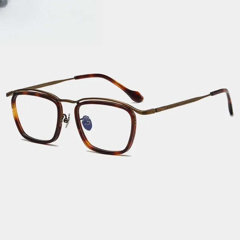 Unisex Square Full Rim Titanium Prescription Glasses Gxyj1459 — view 4 | Rx Spectacle