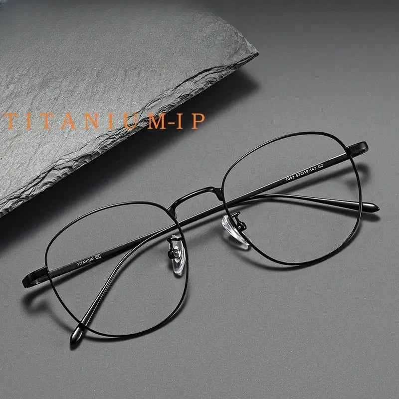 Unisex Square Full Rim Titanium Prescription Glasses Y01052 — view 1 | Rx Spectacle