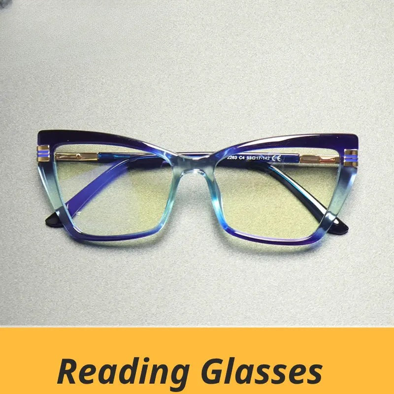 Women's Cat Eye Full Rim Titanium Reading Glasses Gx2263 — view 1 | Rx Spectacle