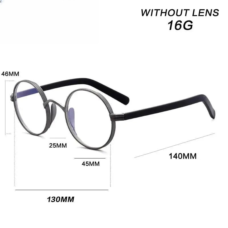 Unisex Round Full Rim Titanium Prescription Glasses Gxyj47 — view 13 | Rx Spectacle
