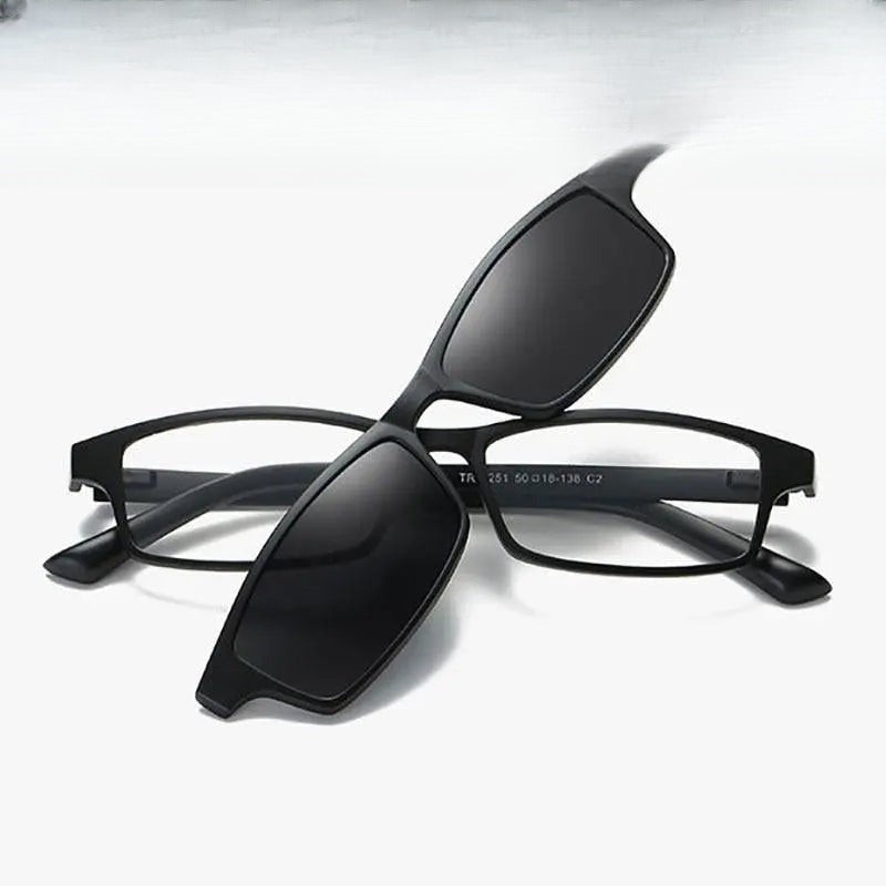 Women's Rectangular Full Rim TR90 Clip-On Prescription Glasses S206 — view 1 | Rx Spectacle