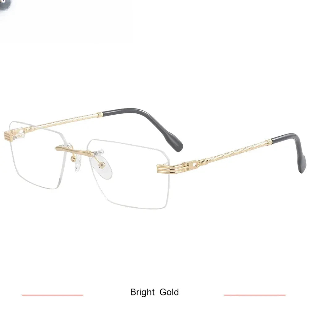 Unisex Polygon Rimless Titanium Flat Top Prescription Glasses 650032 — view 4 | Rx Spectacle