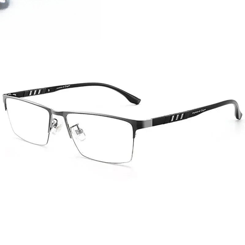 Unisex Semi-Rimless Stainless Steel Prescription Glasses — view 9 | Rx Spectacle