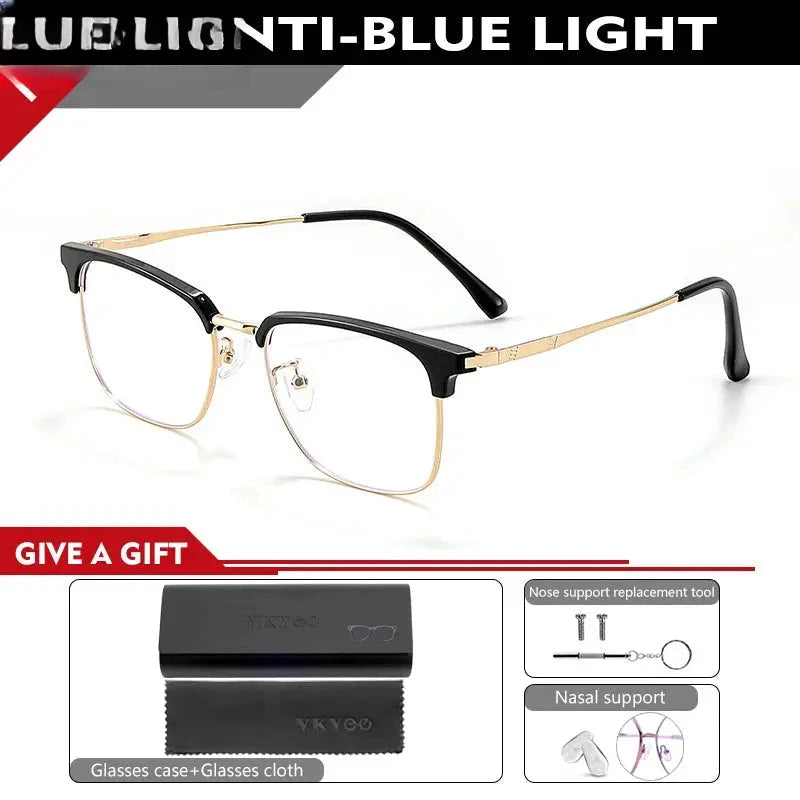 Men's Square Full Rim Titanium Reading Glasses 8026 — view 9 | Rx Spectacle