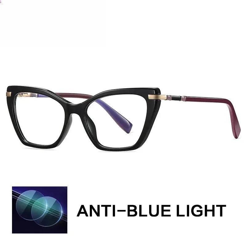 Women's Butterfly Full Rim Titanium Reading Glasses G2104 — view 3 | Rx Spectacle