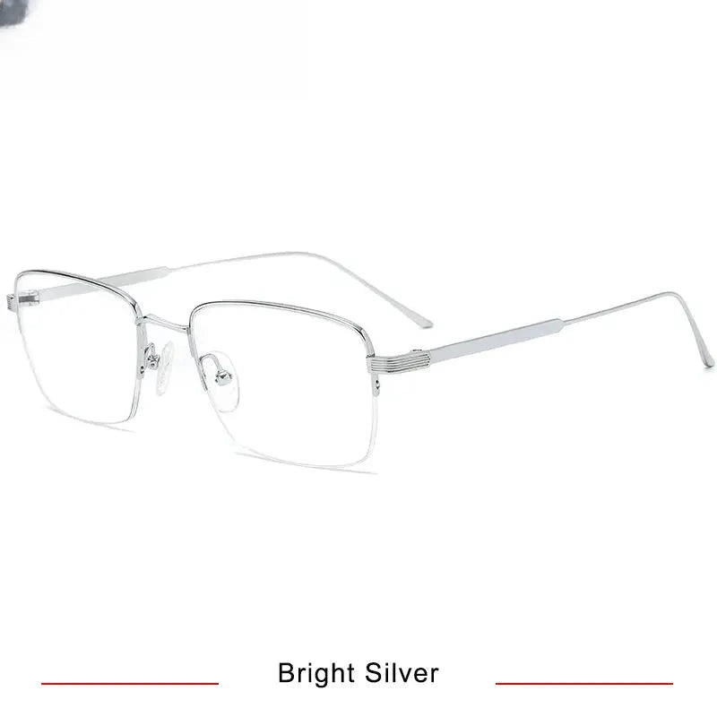 Unisex Square Semi-Rimless Titanium Prescription Glasses 710262 — view 4 | Rx Spectacle